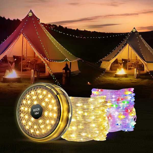كشاف LED متعدد الوظائف مع حبل زينة 10 متر