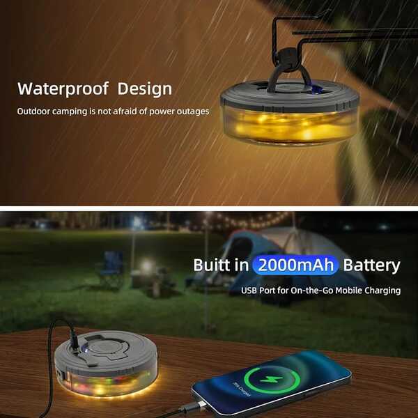 كشاف LED متعدد الوظائف مع حبل زينة 10 متر