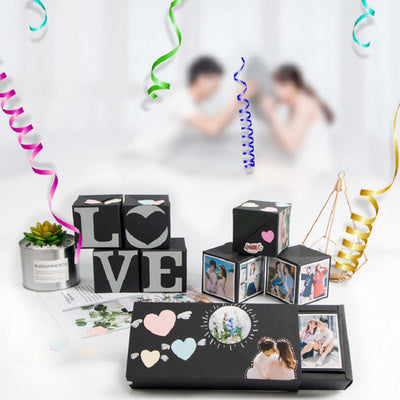 علبة هدايا قصاصات الورق الملون