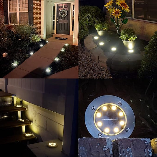 مصابيح أرضية شمسية – LED مقاوم للعوامل الجوية(عبوة 4 حبة)