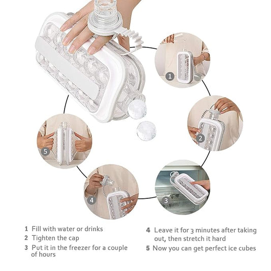 صانعة الثلج المحمولة – 2 في 1 للتبريد السريع والاستمتاع في أي مكان