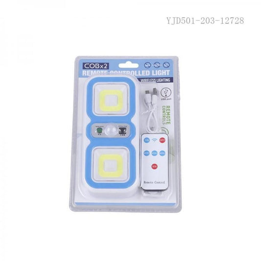 مصباح LED مزدوج للجدران والخزائن بتحكم عن بُعد وحساس حركة