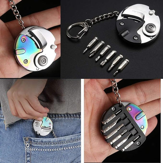 سلسلة مفاتيح متعددة الاستخدام على شكل عملة معدنية