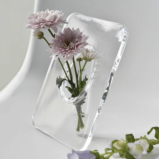 مزهرية أكريليك شفافة بتصميم عصري – لمسة فنية لأي زاوية