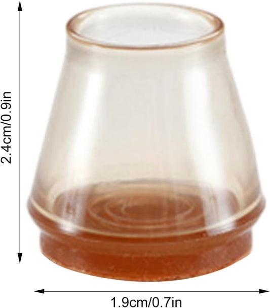 طقم أغطية أرجل الكراسي الشفافة مع قاعدة