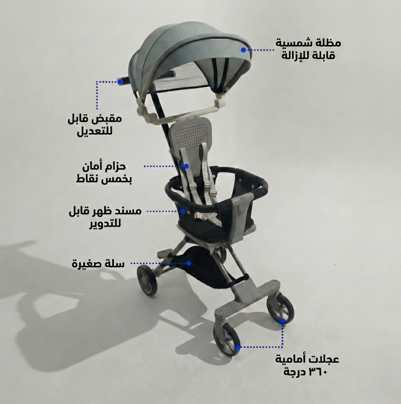 عربة أطفال قابلة للطي بوزن 4,5 كيلو جرام و مقبولة بشركات الطيارات