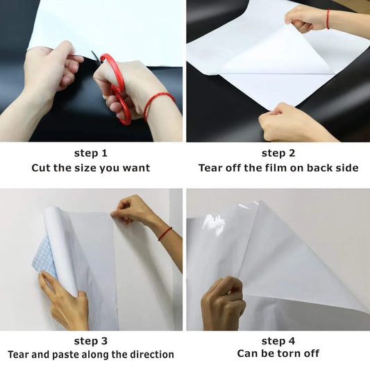 ملصق سبورة بيضاء ذاتي اللصق وقابل للمسح مع قلم