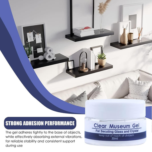 جل التثبيت الشفاف للمقتنيات الفنية والمجسمات الزجاجية بدون أثر