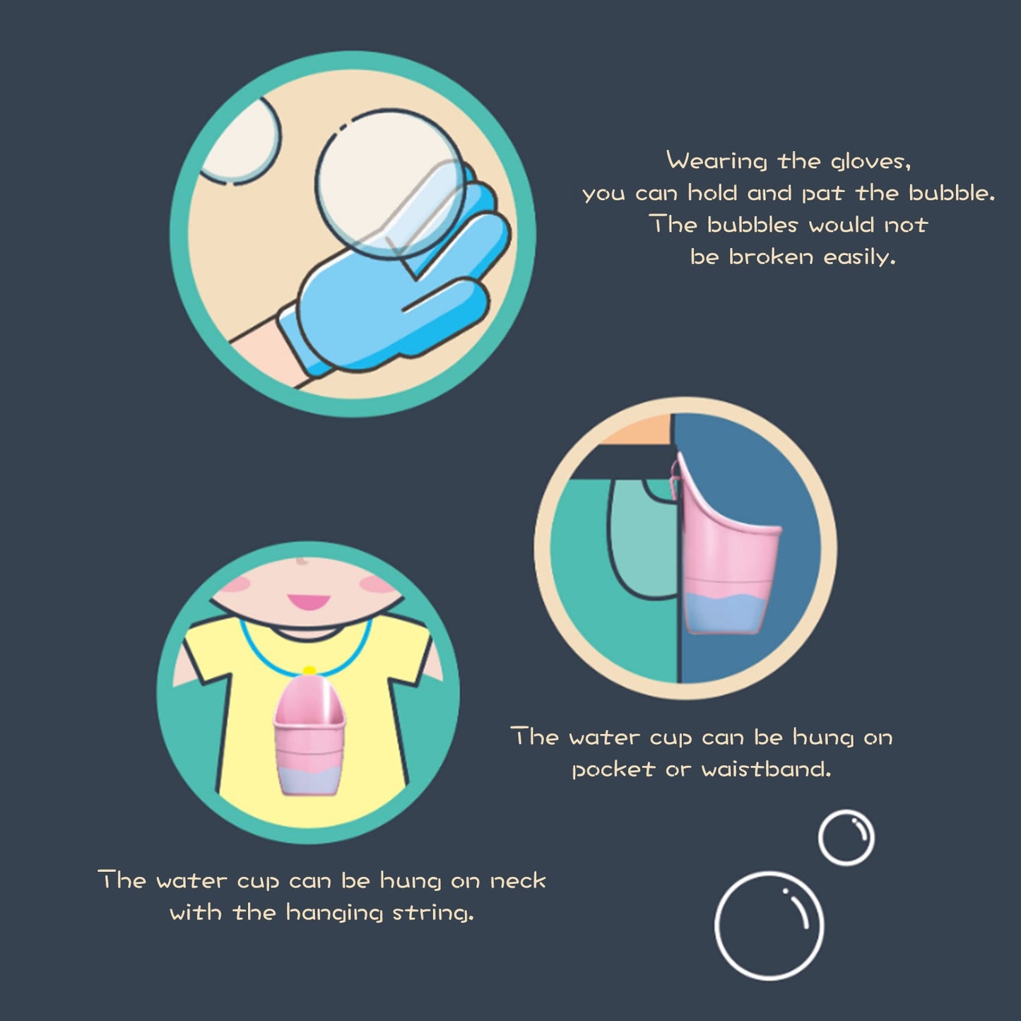 فقاعات الغيوم بالقفازات السحرية – لعبة الفقاعات التفاعلية الآمنة للأطفال