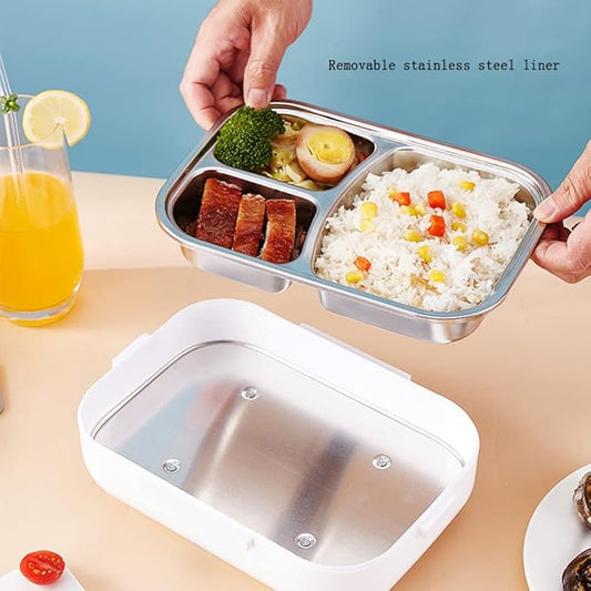 علبة الطعام الكهربائية الذكية – سخّن وجبتك في دقائق! (سعة 1.5 لتر) لون ابيض