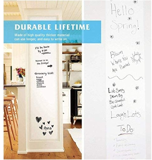 ملصق سبورة بيضاء ذاتي اللصق وقابل للمسح مع قلم