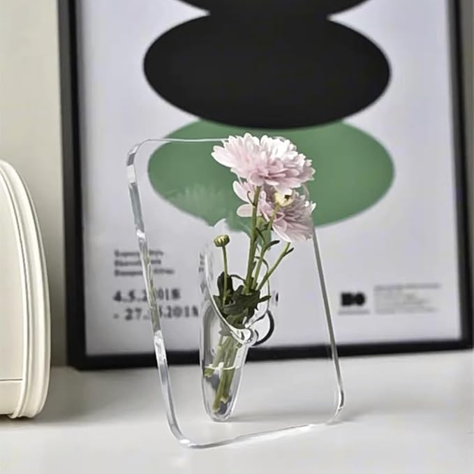 مزهرية أكريليك شفافة بتصميم عصري – لمسة فنية لأي زاوية