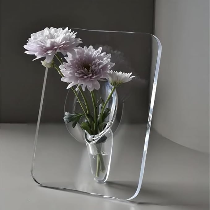 مزهرية أكريليك شفافة بتصميم عصري – لمسة فنية لأي زاوية