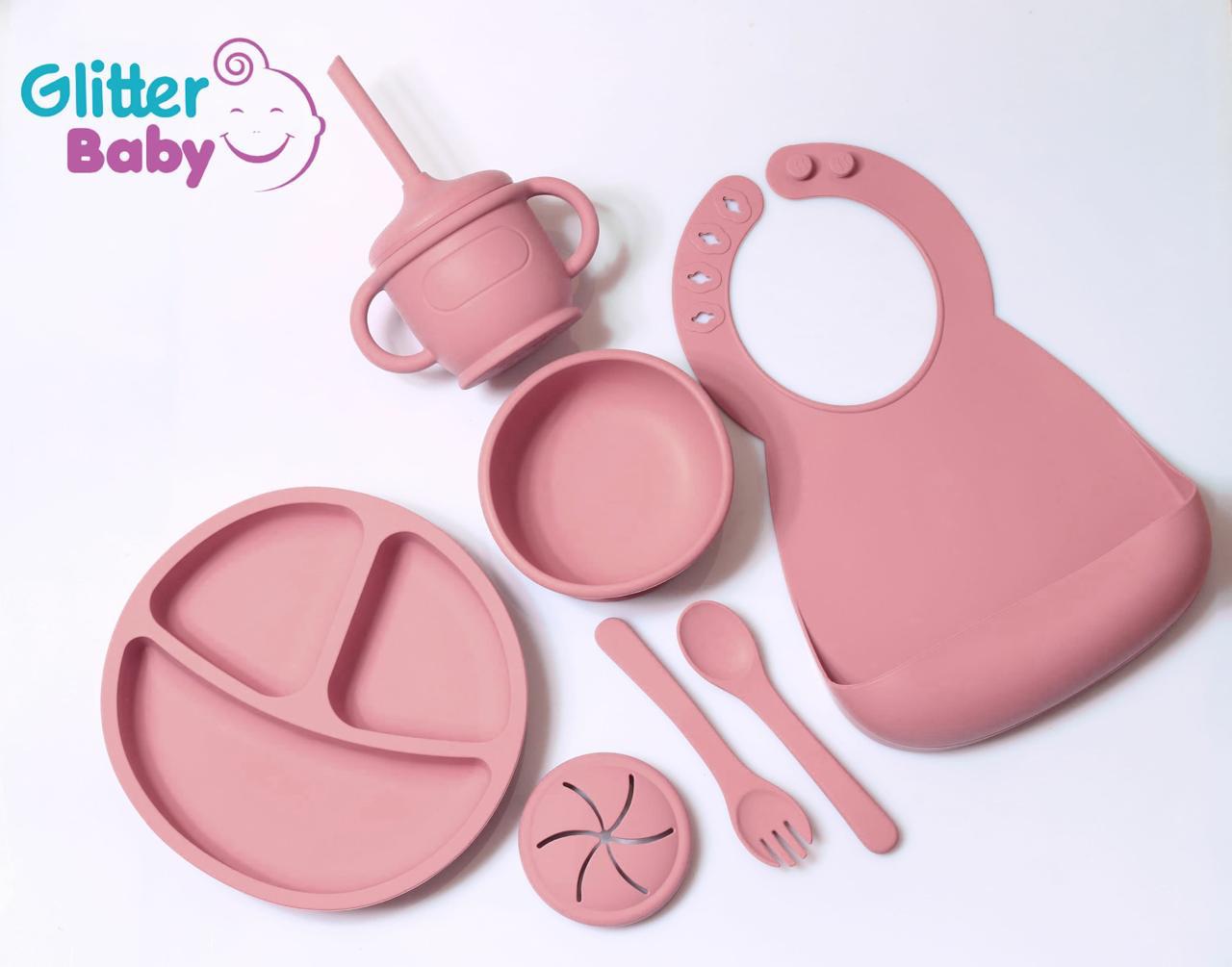طقم Glitter Baby طعام للأطفال – 7 قطع