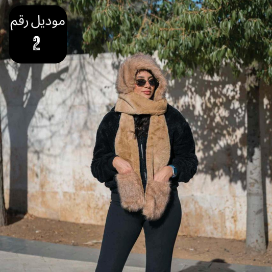 لفحة للرأس والرقبة مع جيوب بتصميم عملي