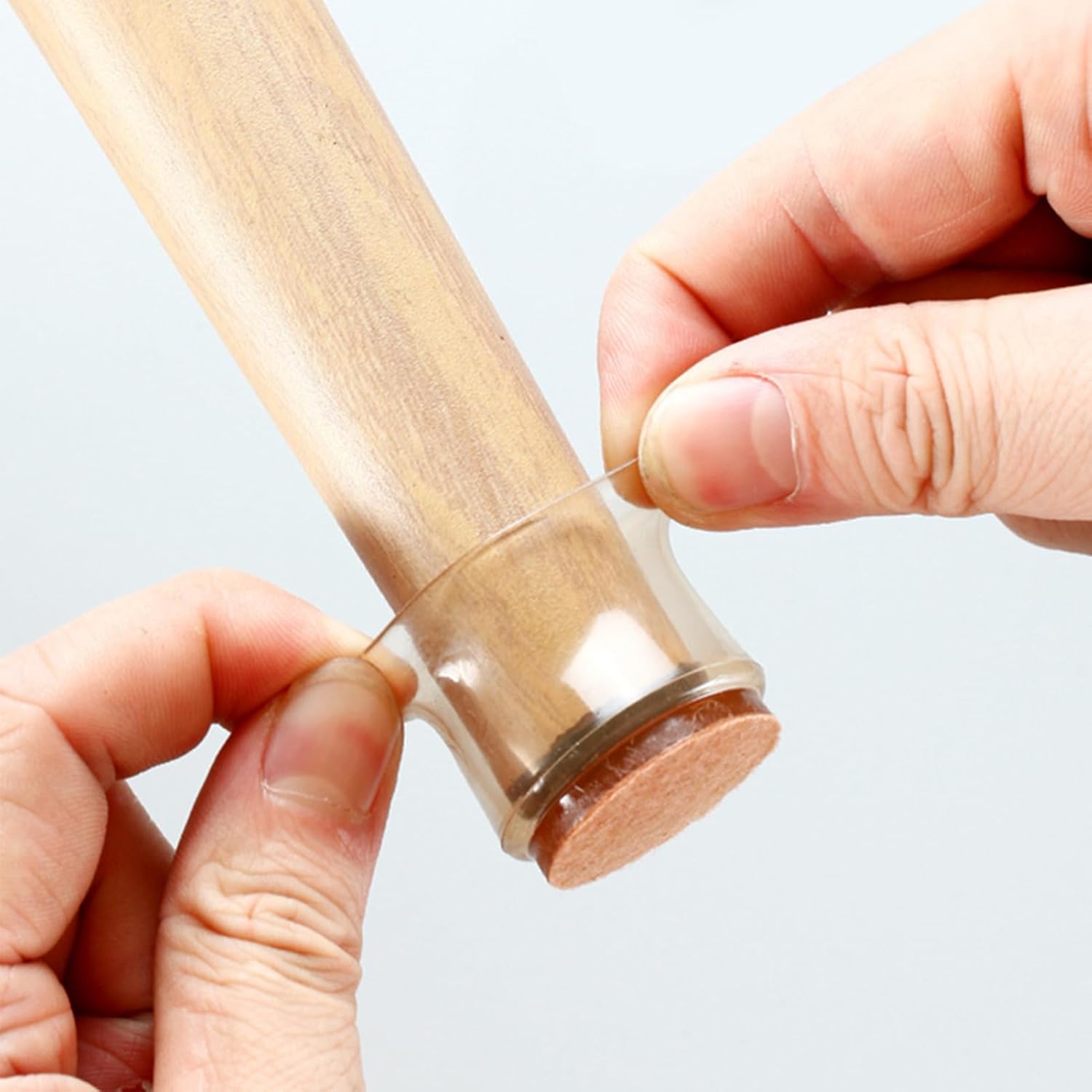 طقم أغطية أرجل الكراسي الشفافة مع قاعدة