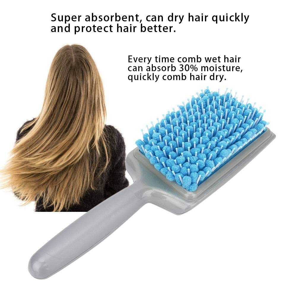 فرشاة تصفيف وتجفيف الشعر – إسفنجية ماصّة للماء مع تدليك مريح للفروة