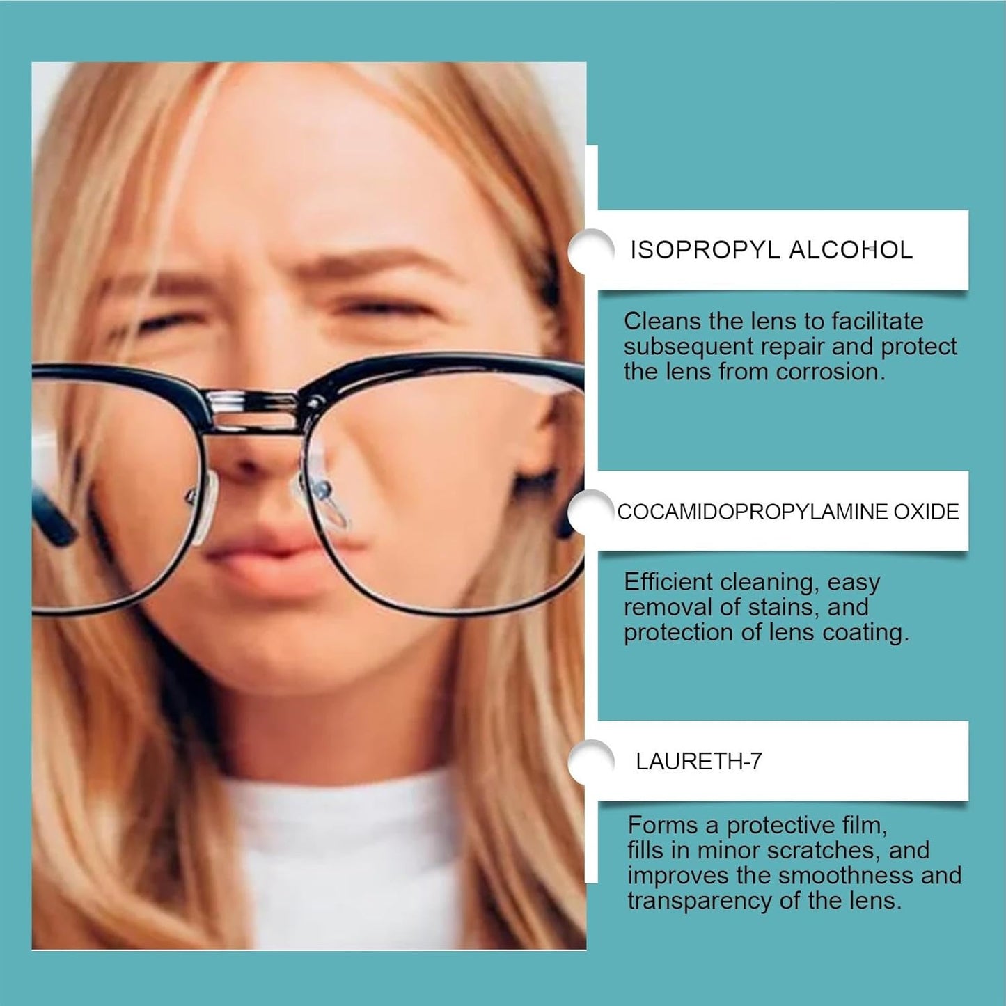 بخاخ إزالة خدوش العدسات – استعادة ولمعان فوري للنظارات