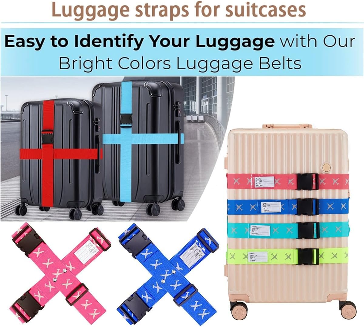 أحزمة السفر الذكية – أربطة أمان قابلة للتعديل مزودة بقفل للمسافرين