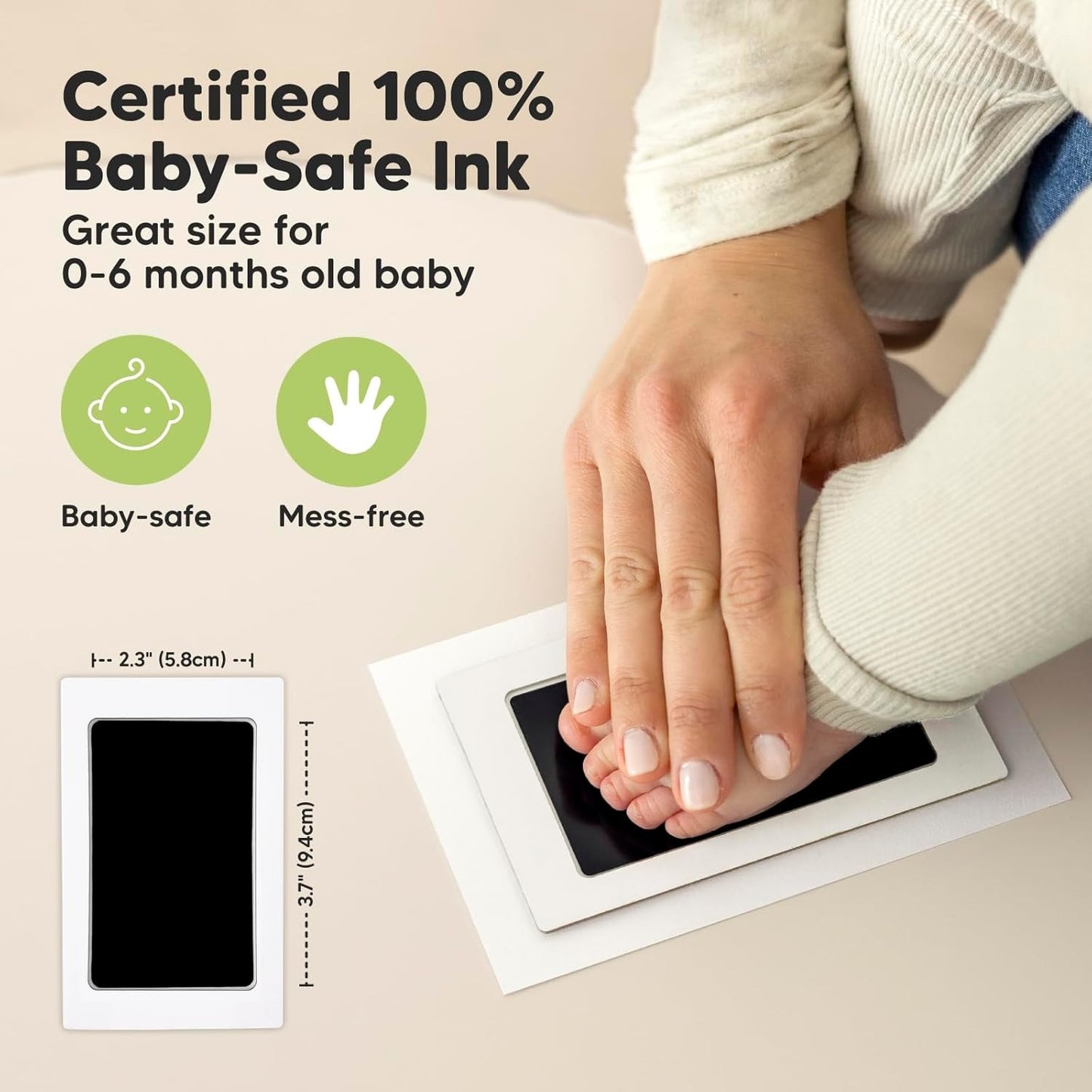 مجموعة تذكار بصمة يد وقدَم الطفل – آمنة، نظيفة، وكيوت لحفظ أجمل اللحظات