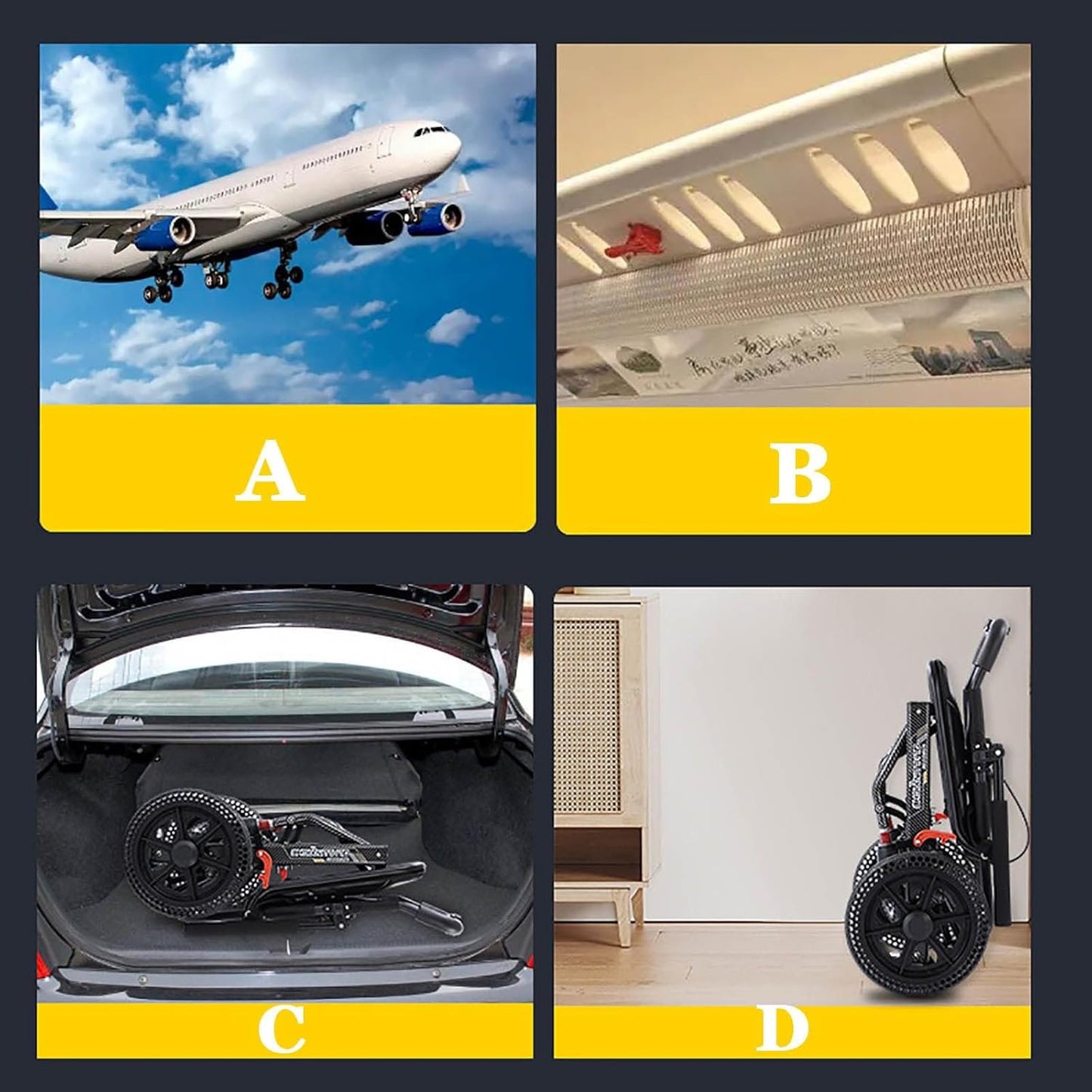 الكرسي المتحرك الذكي القابل للطي – خفيف الوزن، مريح وآمن للسفر والاستخدام اليومي