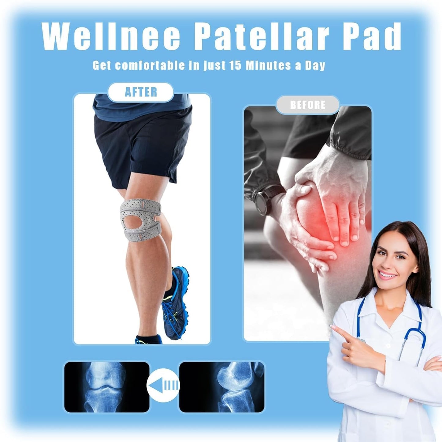 واقي الركبة الرياضي القابل للتعديل