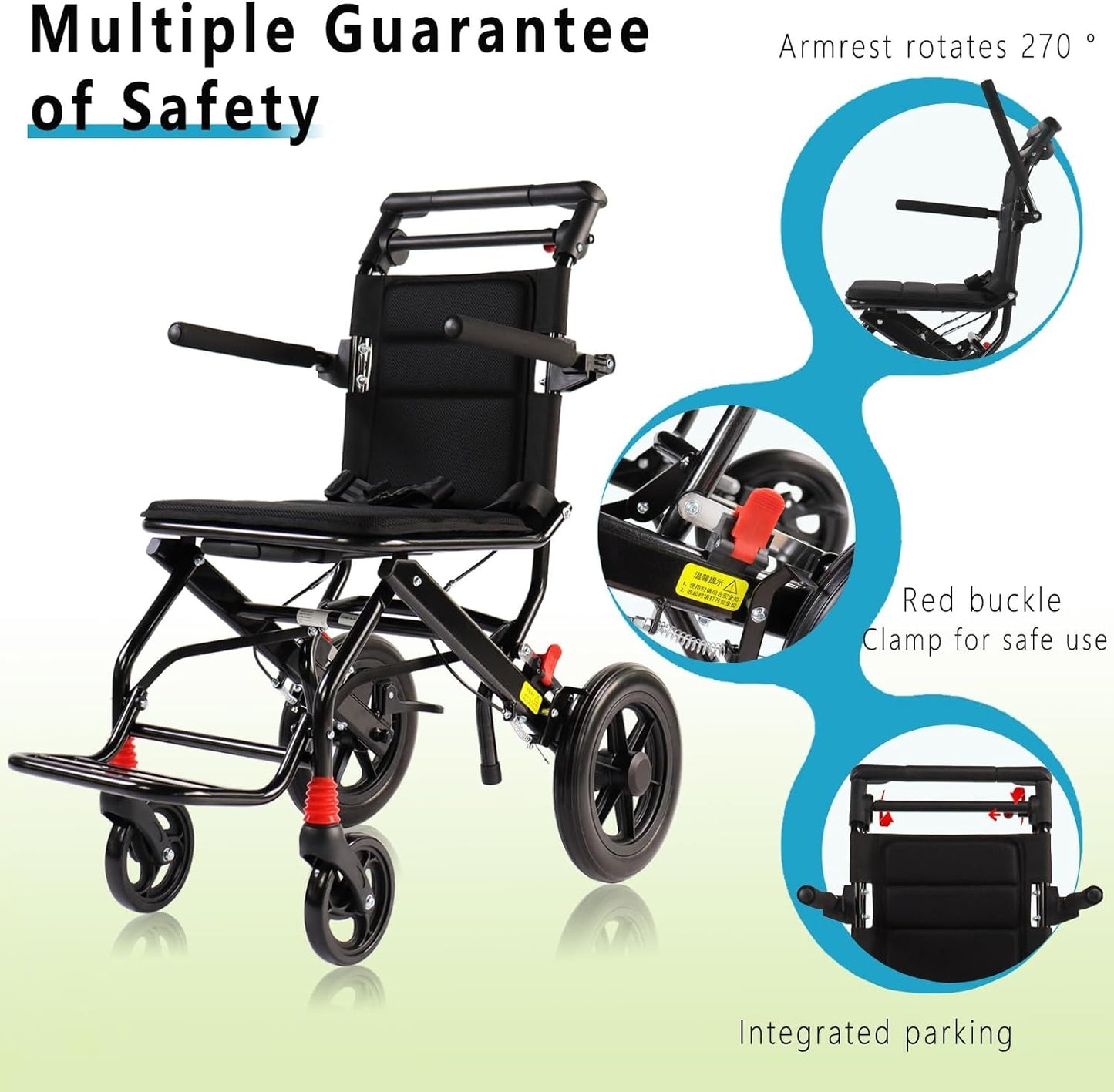 الكرسي المتحرك الذكي القابل للطي – خفيف الوزن، مريح وآمن للسفر والاستخدام اليومي