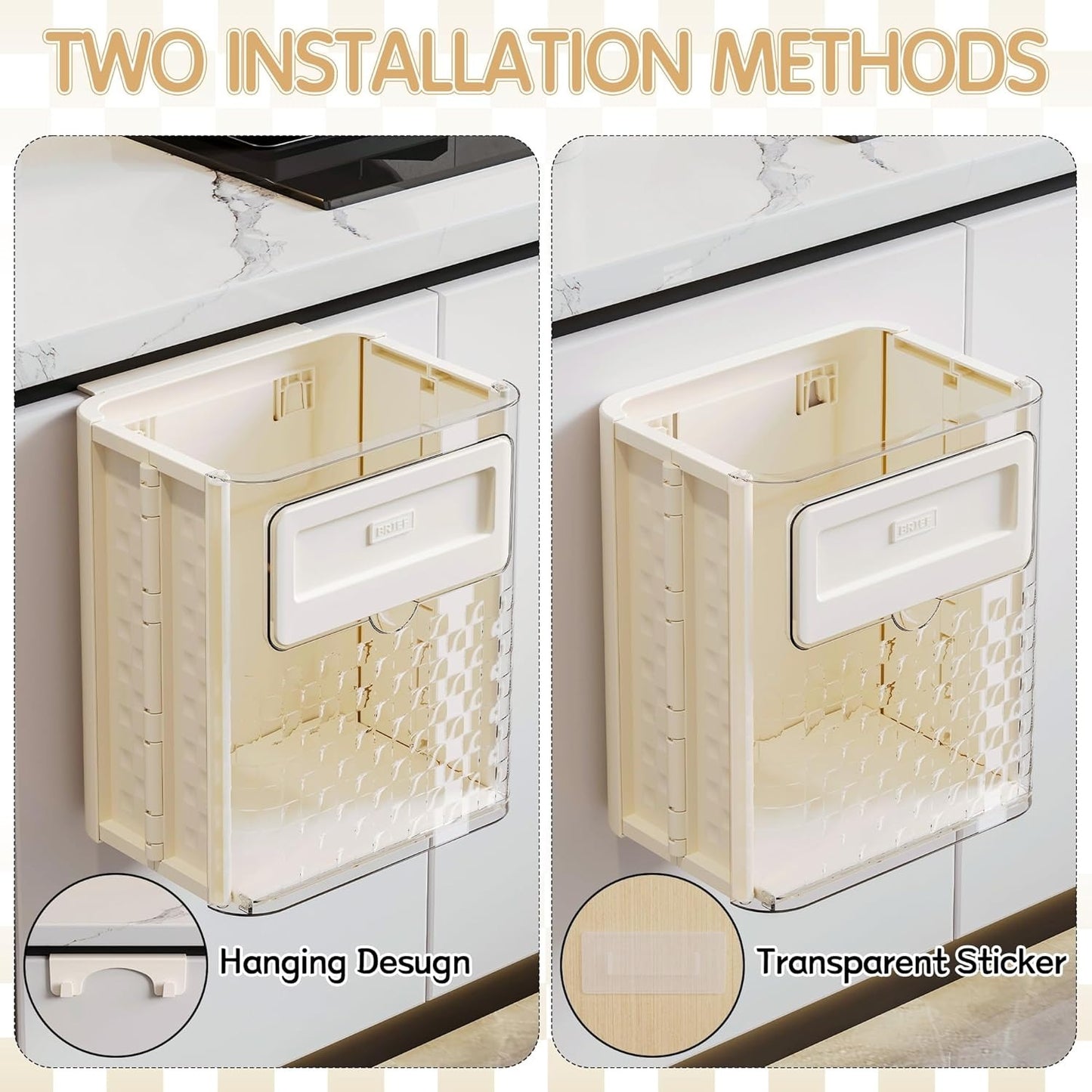 سلة قمامة ذكية قابلة للطي بإغلاق مغناطيسي