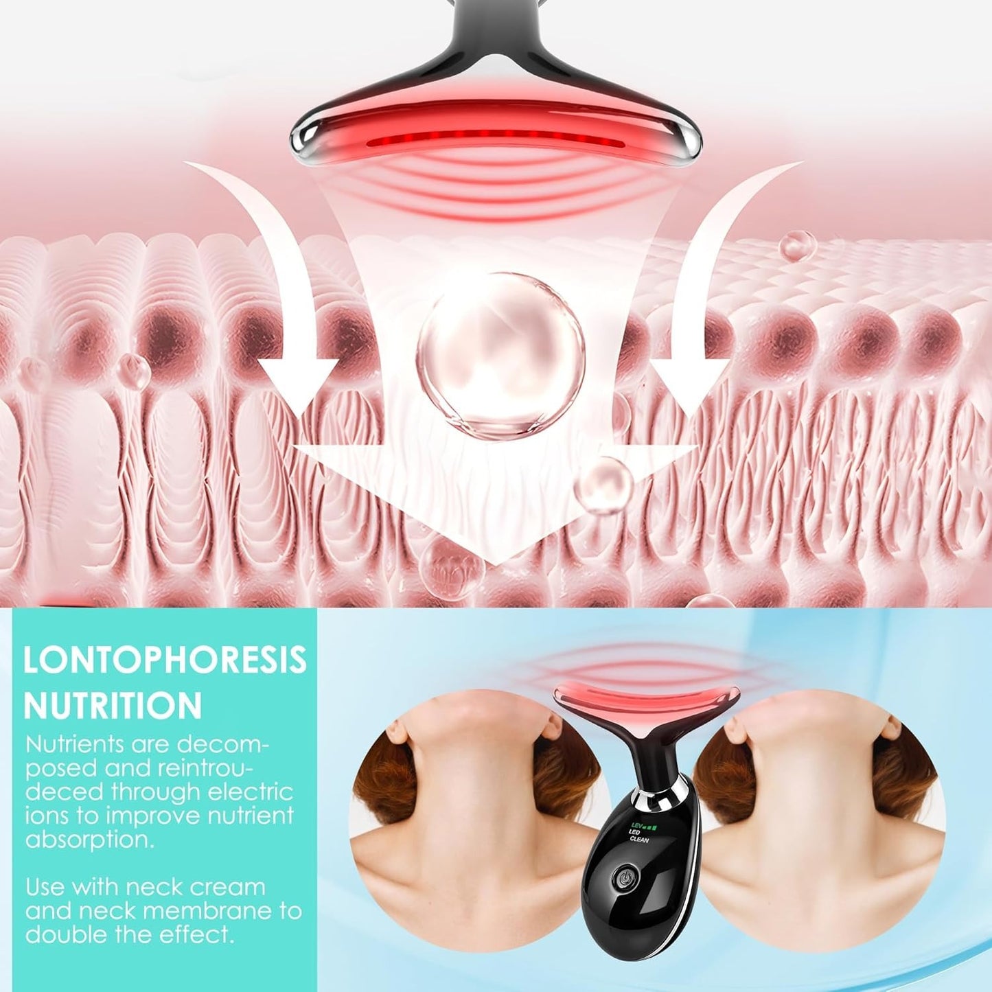جهاز تدليك البشرة الذكي بتقنية 7 ألوان ضوئية – للعناية الشاملة بالوجه والرقبة