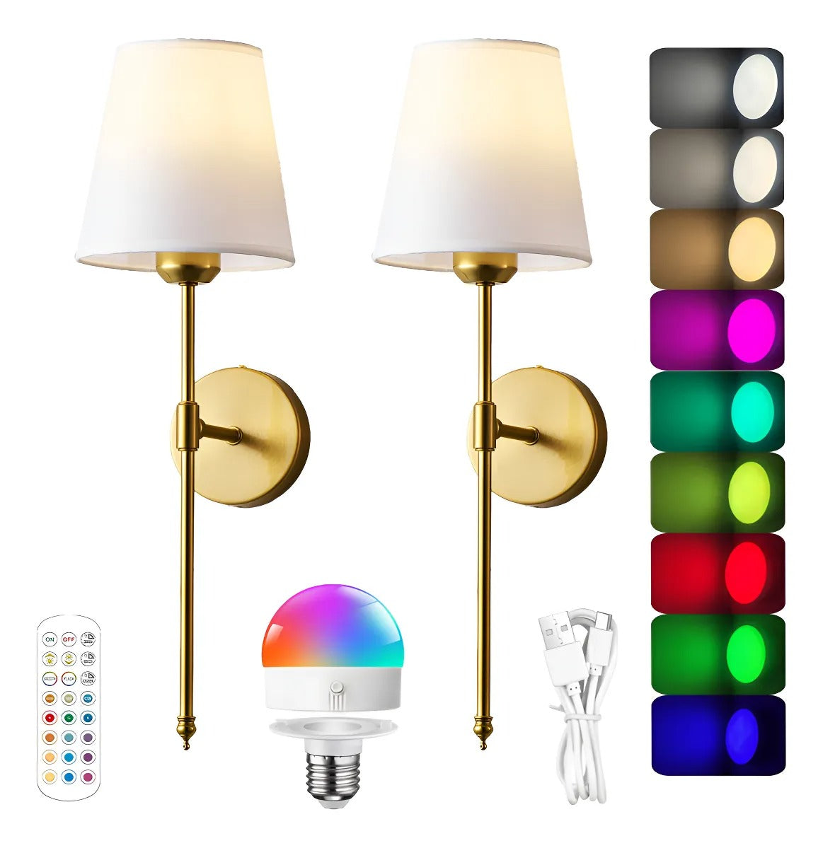 ريموت، وبطارية قابلة للشحن - LUMVA LuxWall – إضاءة جدارية لاسلكية بتصميم كلاسيكي عصري