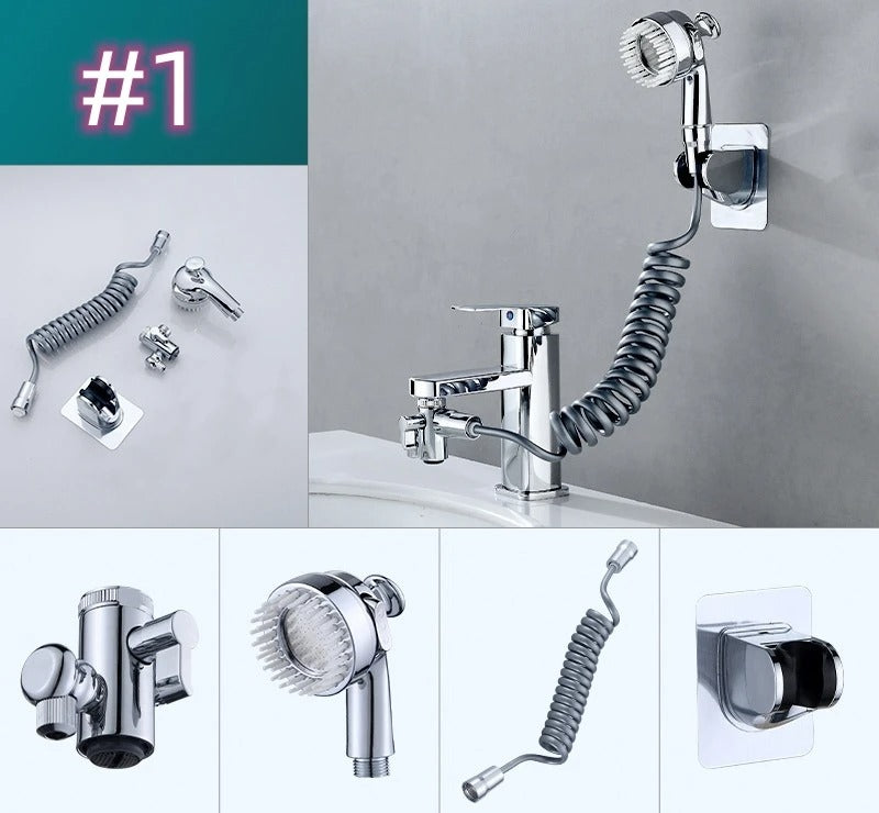 حنفية ماء متعددة الوظائف 3 في 1 – بتصميم دوار 360° ورأس دش للتدليك