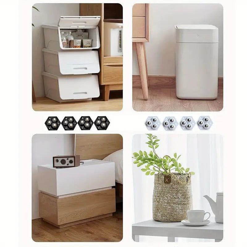 العجلات اللاصقة الذكية متعددة الاتجاهات 360° – لتحريك الأجهزة والأدراج بسهولة