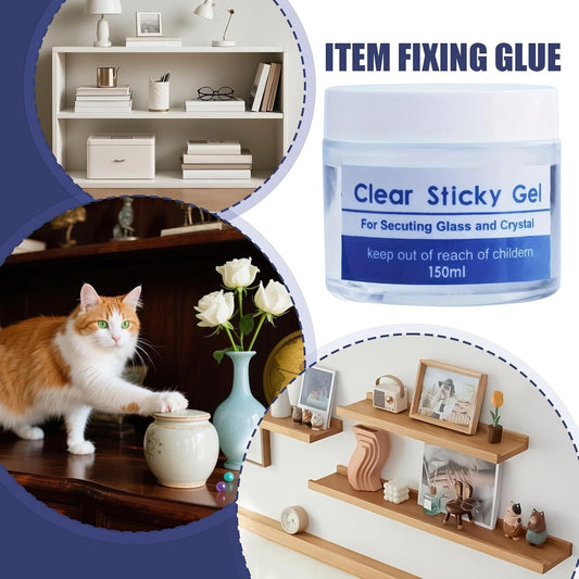 جل التثبيت الشفاف للمقتنيات الفنية والمجسمات الزجاجية بدون أثر