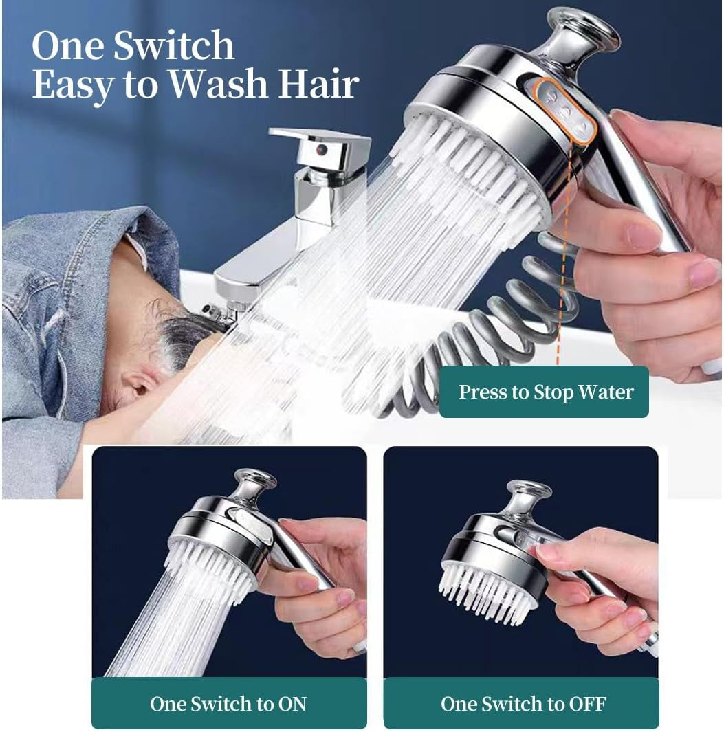 حنفية ماء متعددة الوظائف 3 في 1 – بتصميم دوار 360° ورأس دش للتدليك