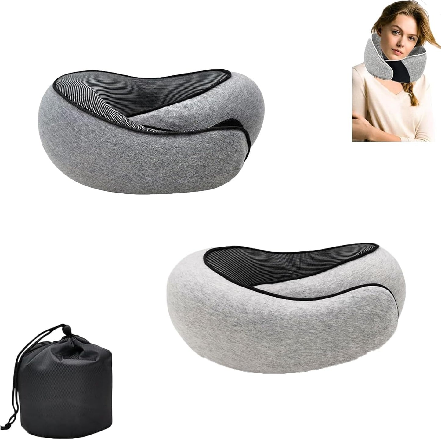 وسادة السفر الفاخرة لدعم الرقبة والذقن