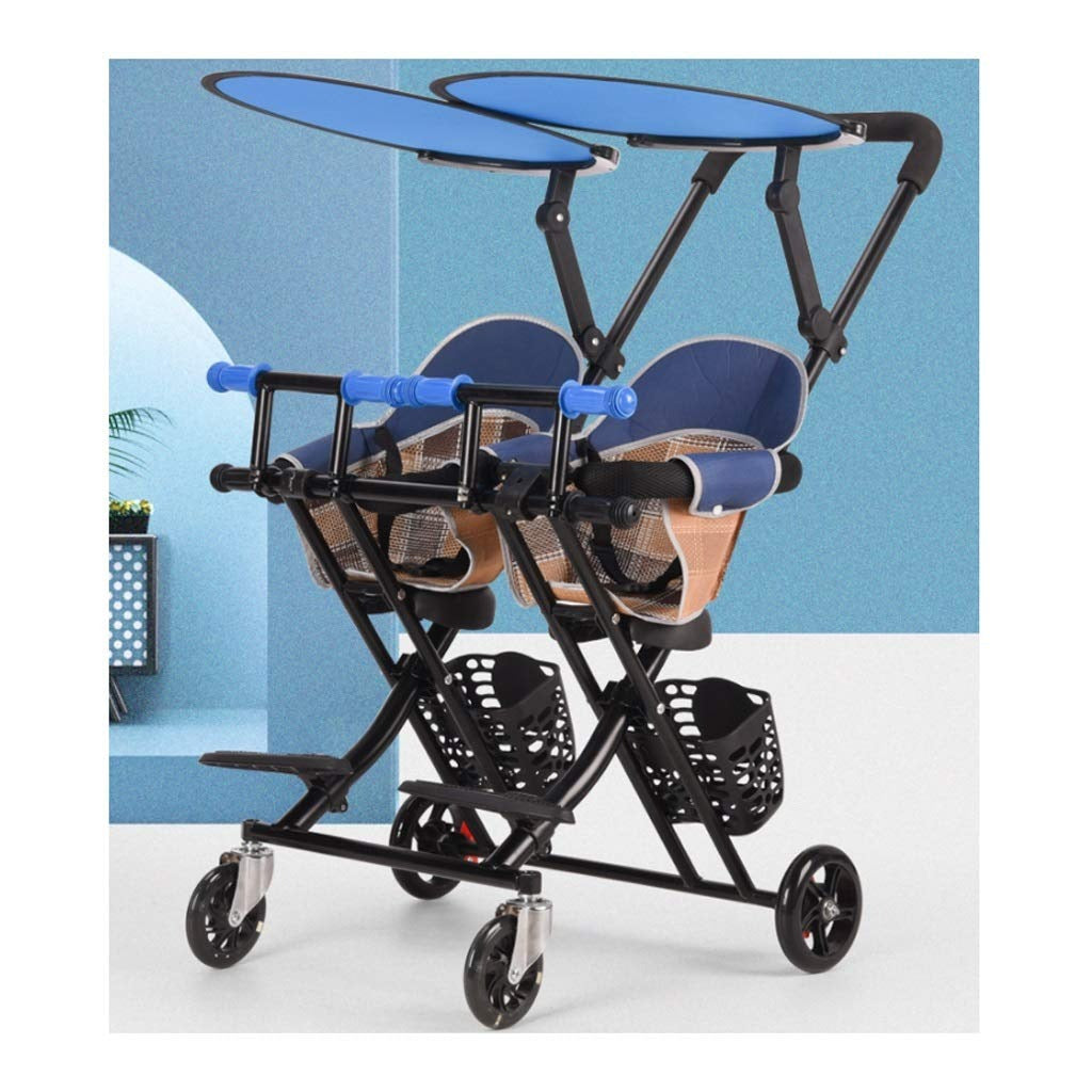 عربة أطفال توأم عملية وخفيفة الوزن – قابلة للطي من عمر 6 أشهر حتى 6 سنوات