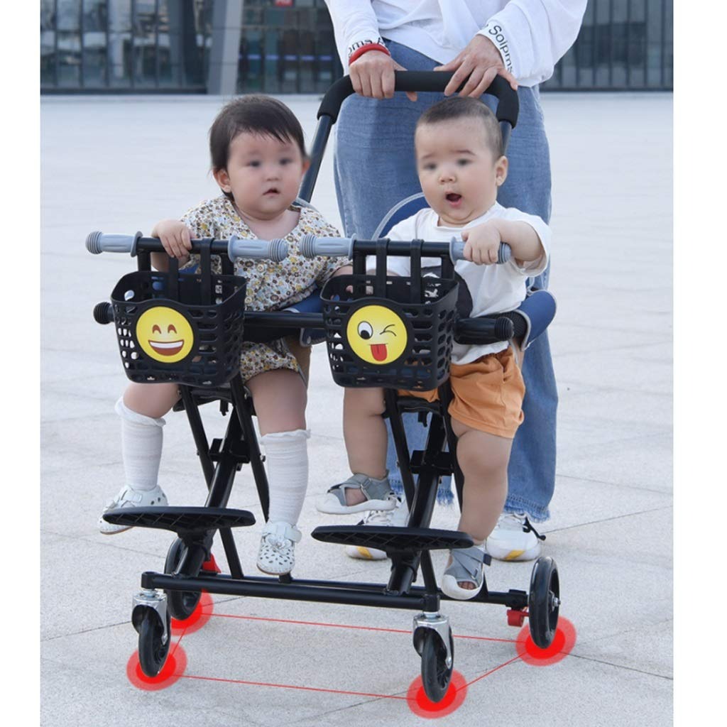 عربة أطفال توأم عملية وخفيفة الوزن – قابلة للطي من عمر 6 أشهر حتى 6 سنوات